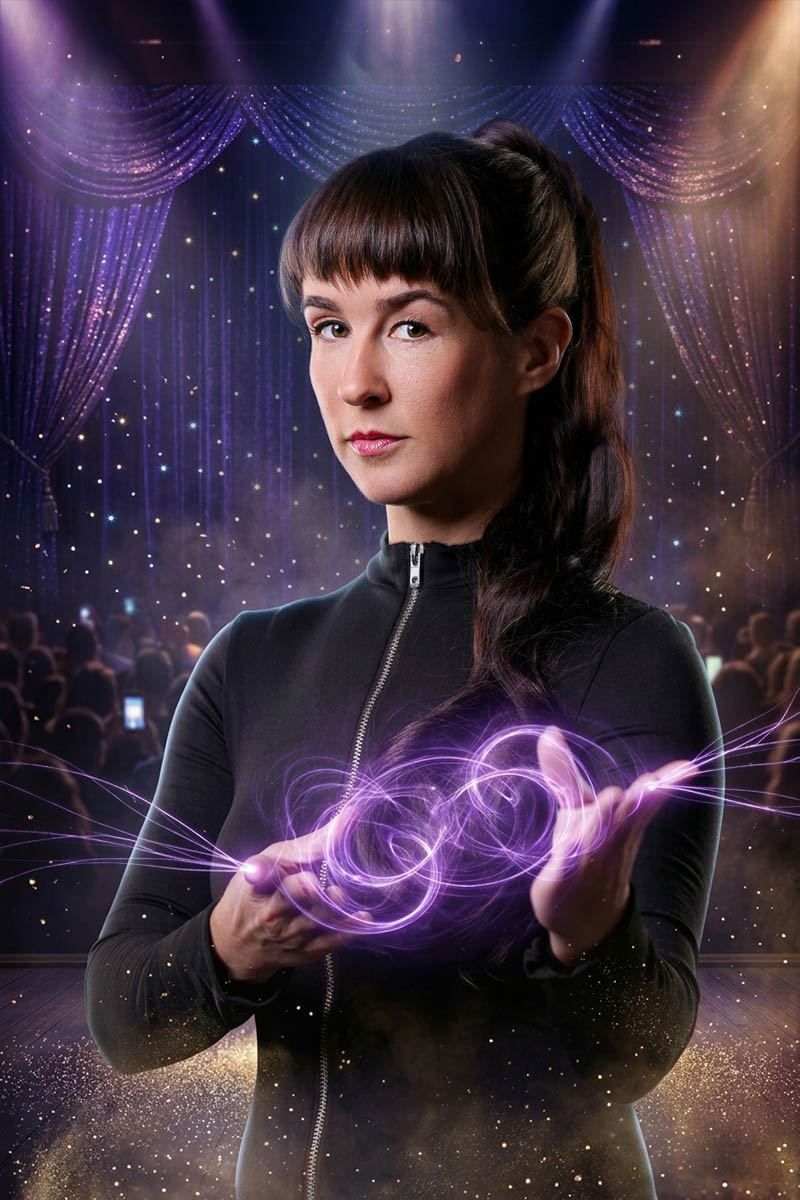 SuePrise – Show-Hypnotiseurin auf der Bühne